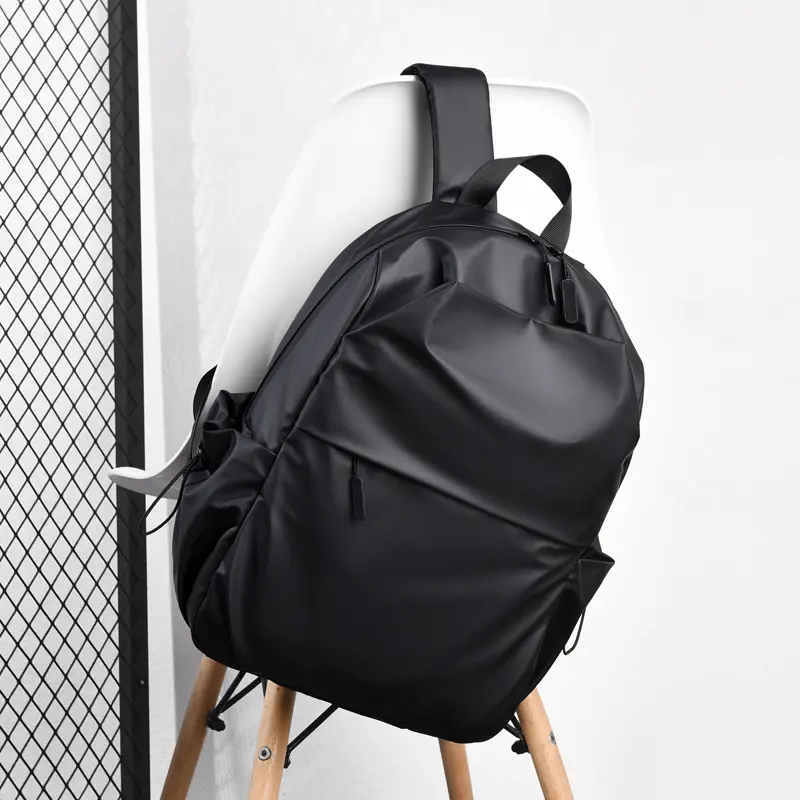 Computer backpack fashion trend simple solid color travel backpack large capacity backpack bags