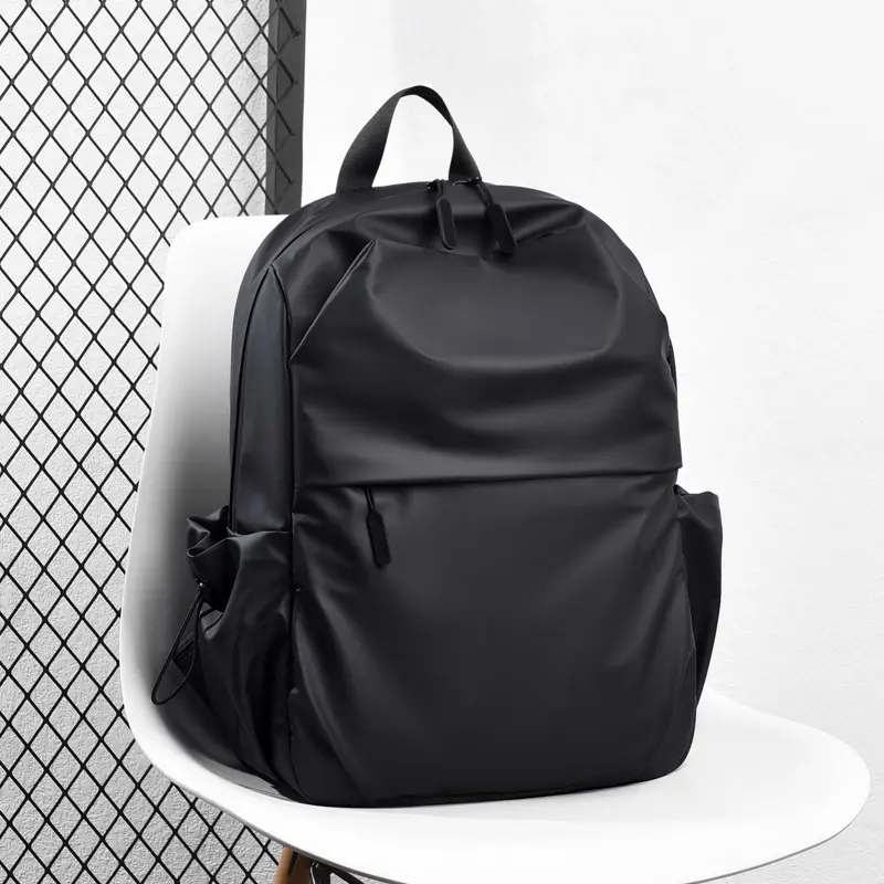 Computer backpack fashion trend simple solid color travel backpack large capacity backpack