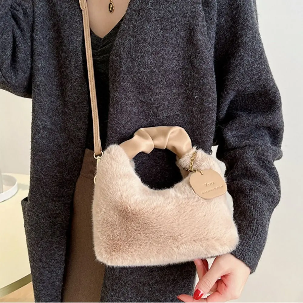 New Winter Plush Bag Long Fur Handbag High-capacity Women's Crossbody Bag Fashion Trend Single Shoulder Bag Purses Handbags