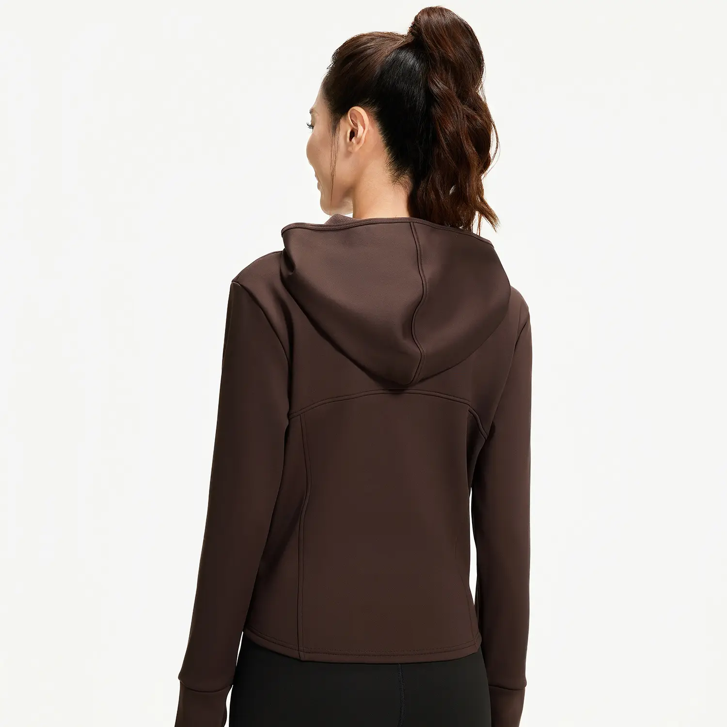 Autumn and winter fleece hooded jacket women's loose fleece thickened fashion pocket yoga jacket running jacket