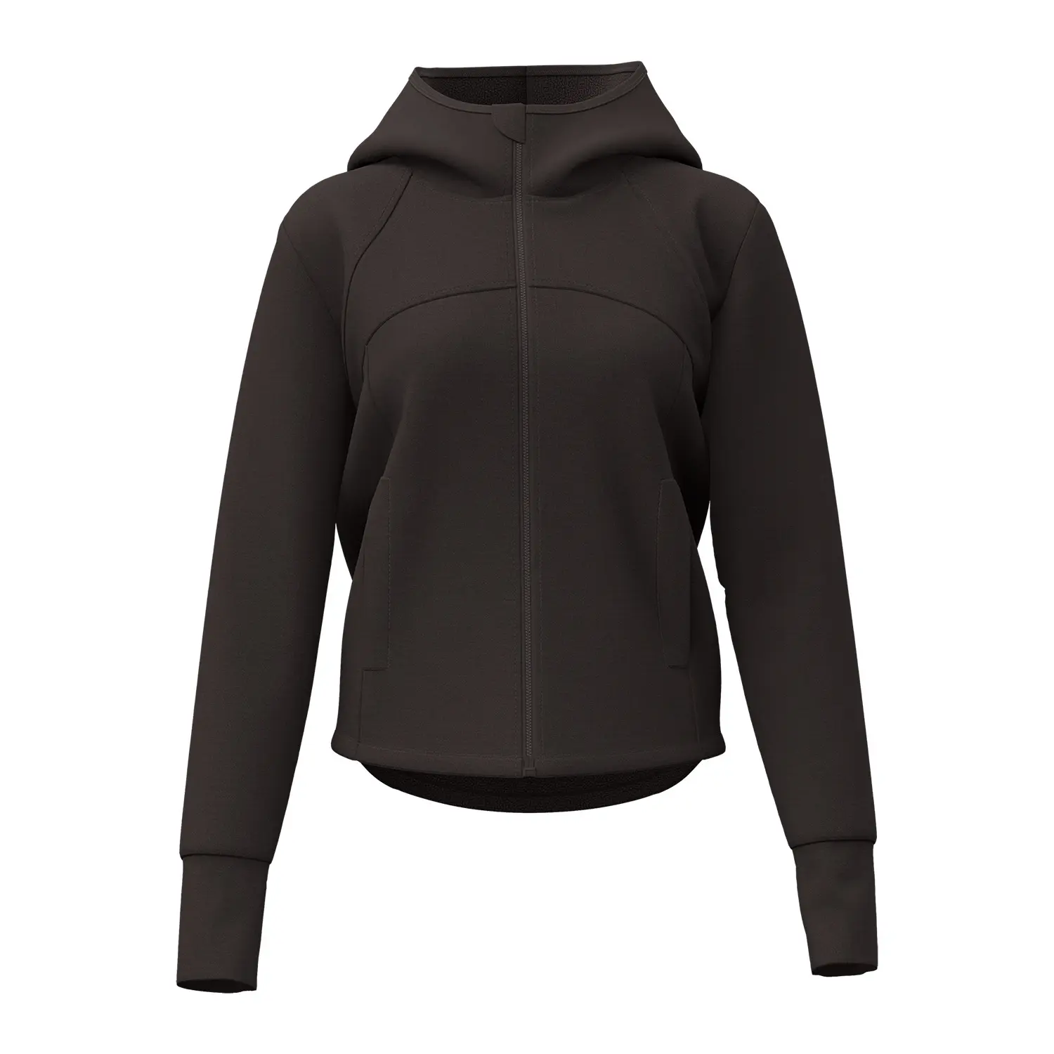 Autumn and winter fleece hooded jacket women's loose fleece thickened fashion pocket yoga jacket running jacket