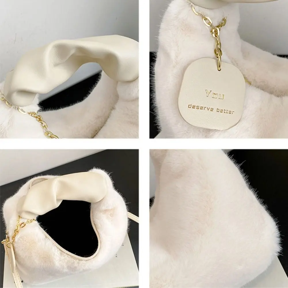 New Winter Plush Bag Long Fur Handbag High-capacity Women's Crossbody Bag Fashion Trend Single Shoulder Bag Purses Handbags