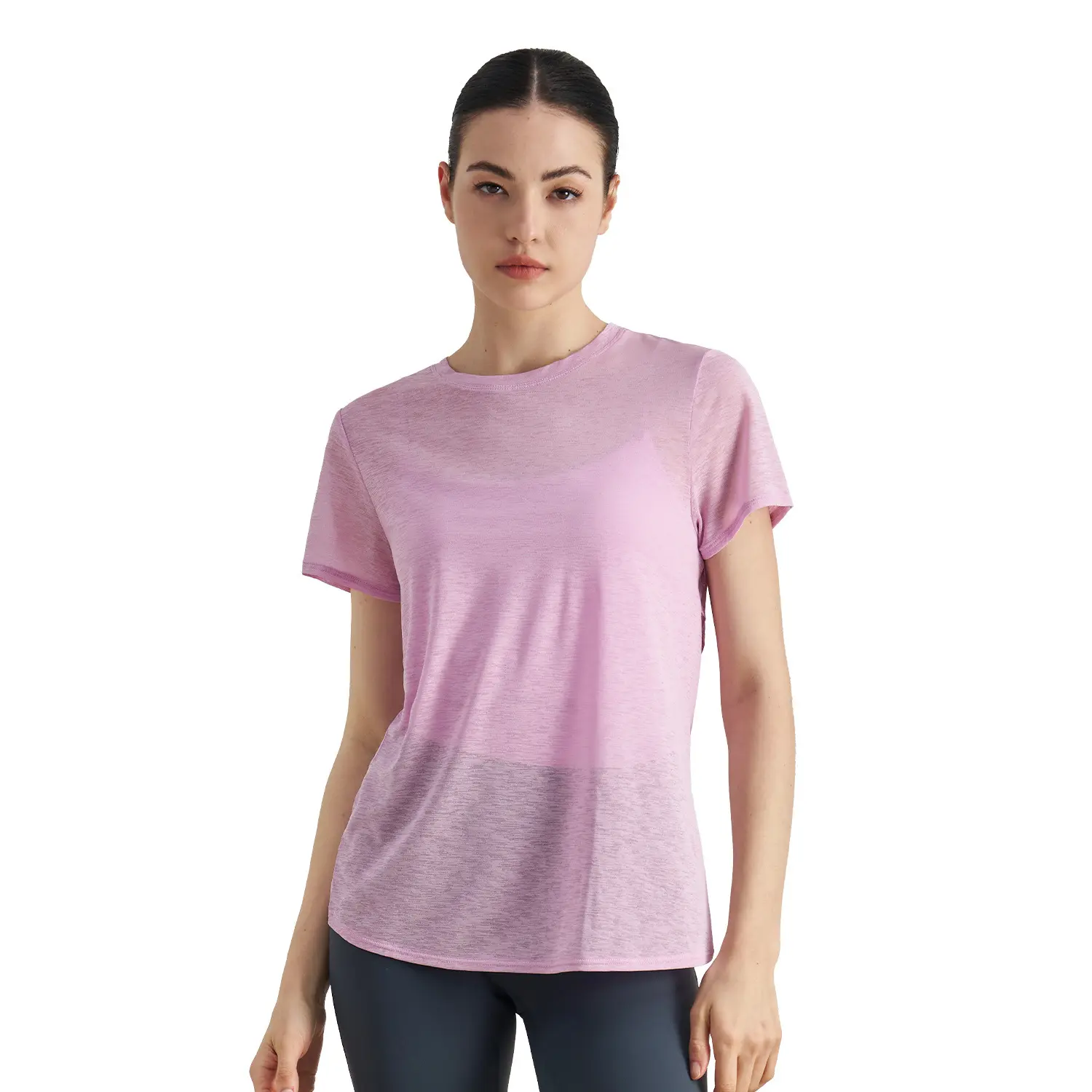 Fitness Short Sleeve Breathable Yoga T-Shirt Hollow Back Sports Top Women's Yoga Clothing Crew Neck Gym Top Yoga Tops Women