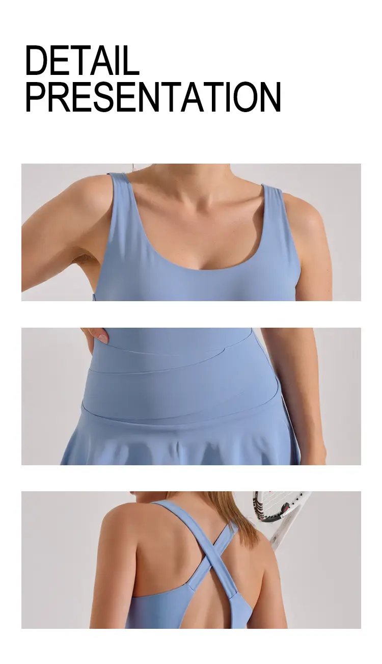 European size high elastic dress summer new nude anti-light sports dress women's tennis dresses