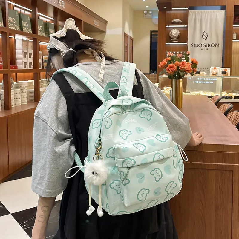 Cute bear schoolbag travel small backpack lightweight backpack women school backpack