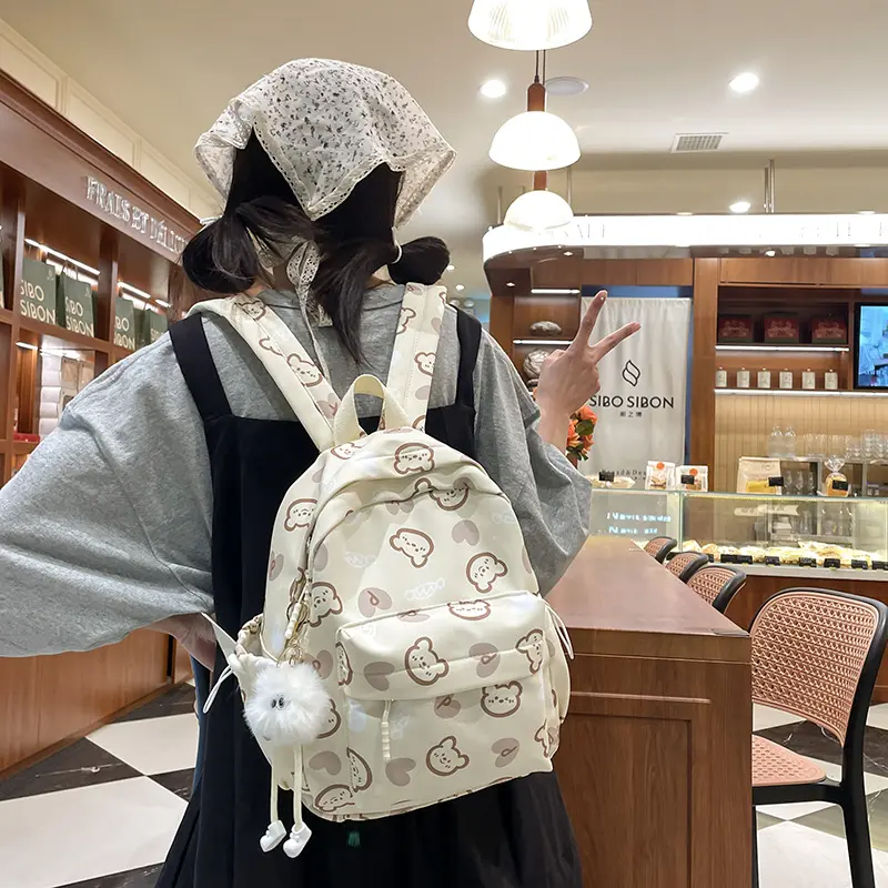 Cute bear schoolbag travel small backpack lightweight backpack women school backpack