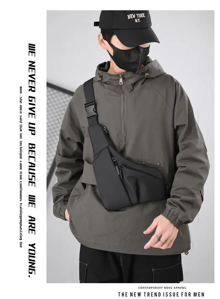 Anti-theft close-fitting gun bag triangle bag men's bag  crossbody casual breast bag crossbody bag men bag