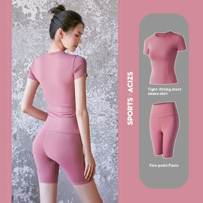 Juyitang Yoga Clothing Women's Summer Fashion Skinny Sexy Running Gym Beginner Sports Suit vêtements sport femme