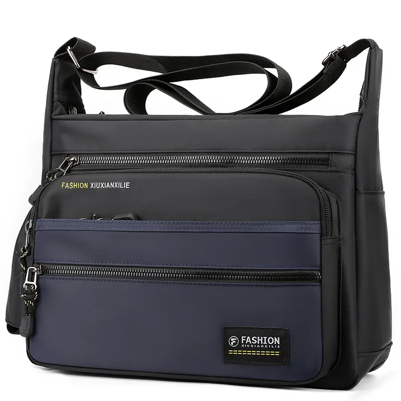Men's shoulder bag business men's five-layer zipper messenger bag large capacity single backpack mens bag