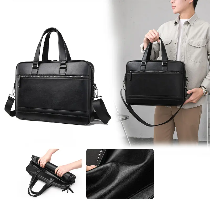 Men's briefcase 15.6 inch men's business handbag large capacity handbag briefcase women