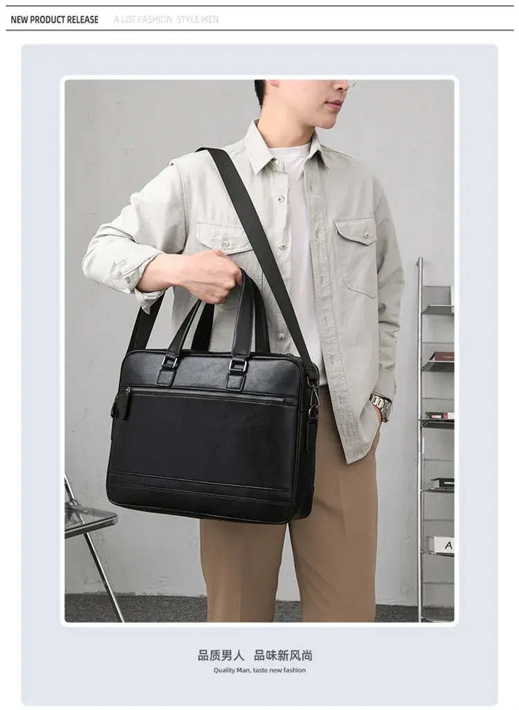 Men's briefcase 15.6 inch men's business handbag large capacity handbag briefcase women