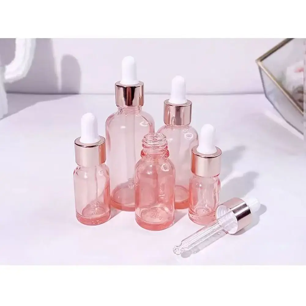 1Pcs Refillable Dropper Bottle Clear Glass Perfume Dispenser Empty 5ml 10ml 15ml 20ml 30ml 50ml 100ml Serum Oil Bottle