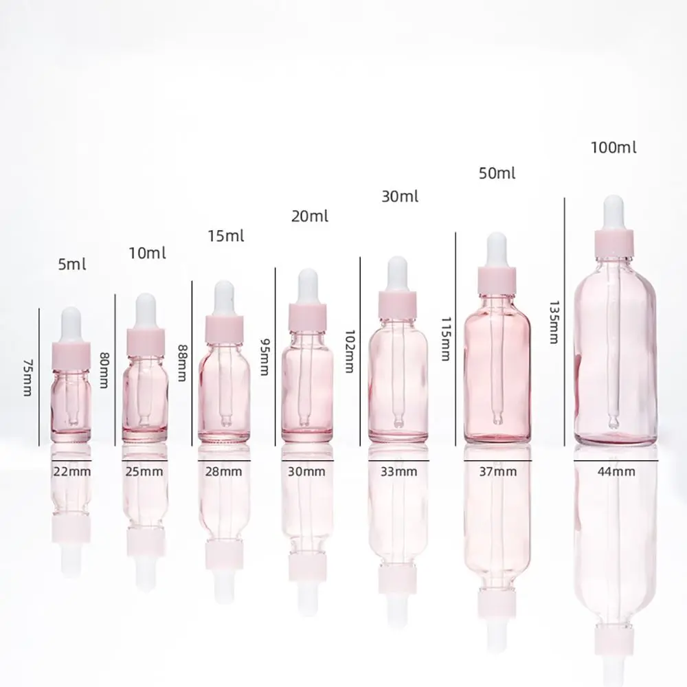 1Pcs Refillable Dropper Bottle Clear Glass Perfume Dispenser Empty 5ml 10ml 15ml 20ml 30ml 50ml 100ml Serum Oil Bottle