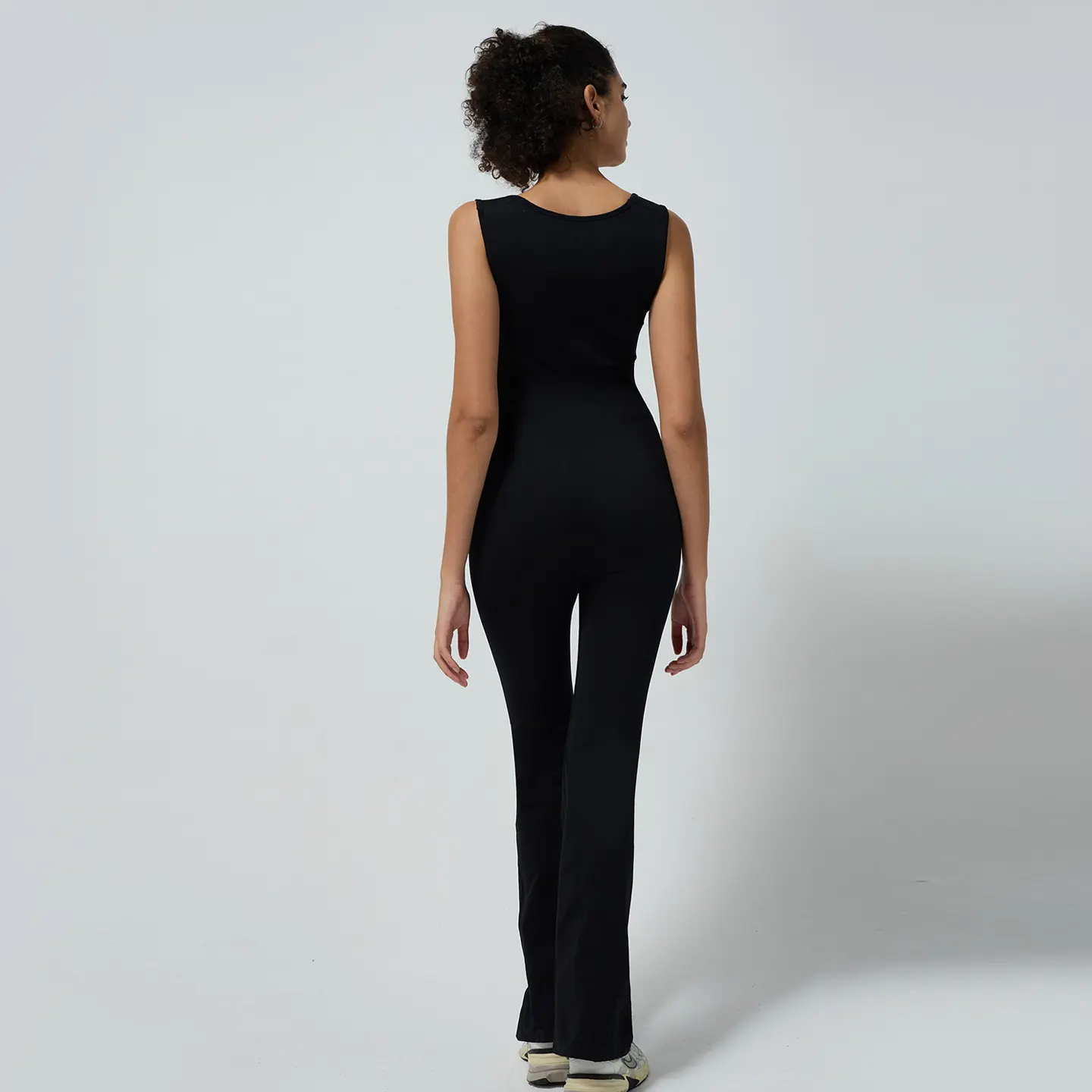 No chest pad seamless square neck vest flared trousers yoga jumpsuit one-piece yoga suit women gym set women