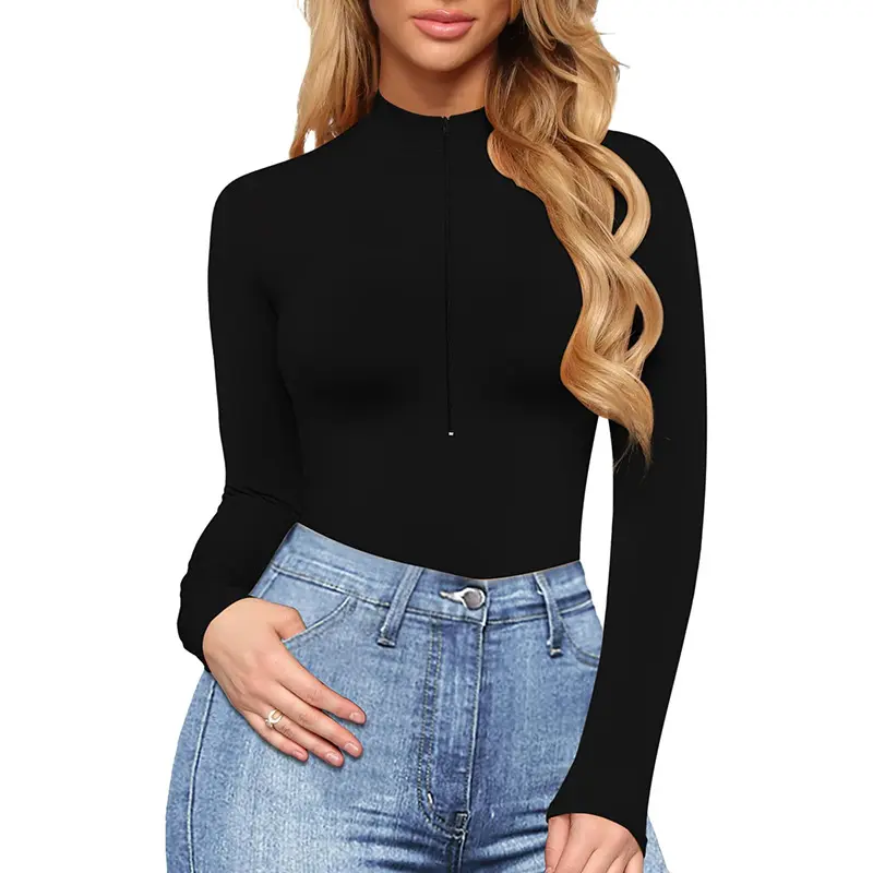 Threaded zipper one-piece yoga suit high intensity training long sleeve one-piece sports set women workout clothes for women