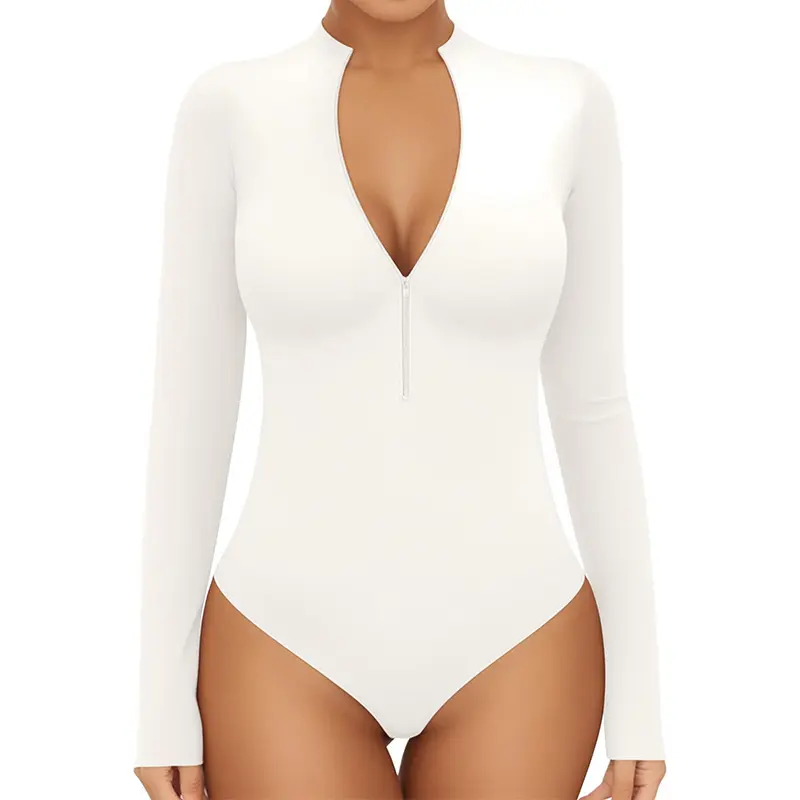 Threaded zipper one-piece yoga suit high intensity training long sleeve one-piece sports set women workout clothes for women