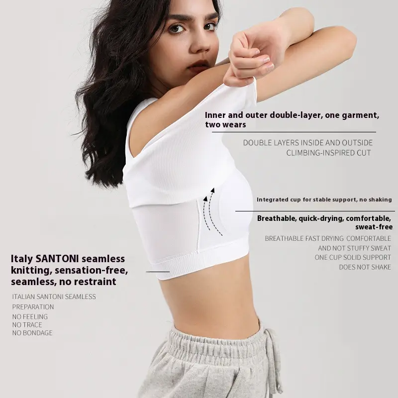 Naked sense sleeveless yoga vest fixed cup sports underwear women running gather casual fitness bra sports bra