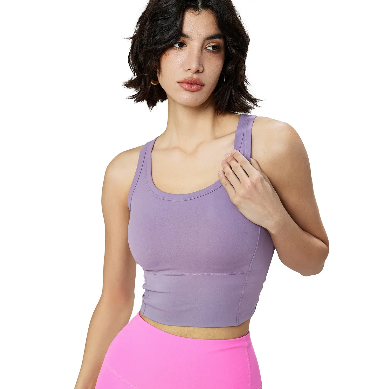 Naked sense sleeveless yoga vest fixed cup sports underwear women running gather casual fitness bra sports bra