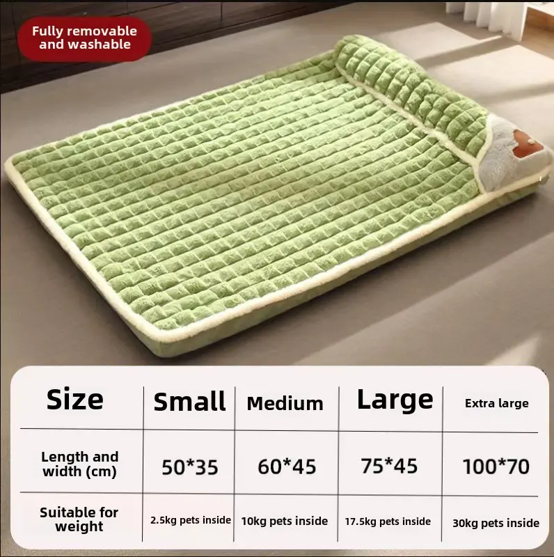 Sleeping mat for dogs Large dog bed with removable and washable winter warm kennel sleeping mat for pets