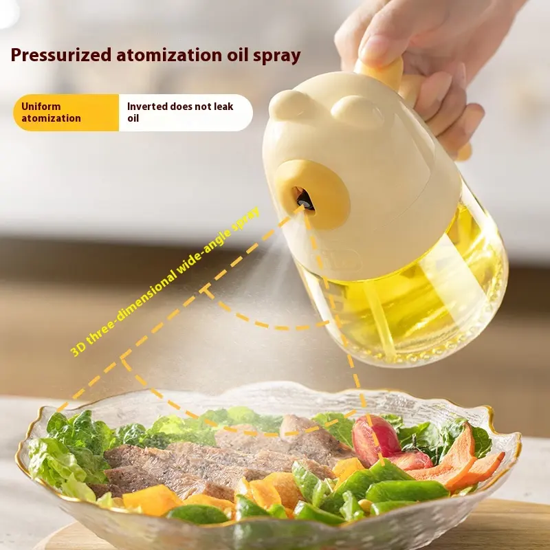 Bear oil spray pot glass kitchen household air fryer oil spray bottle edible oil spray bottle atomized oil tank