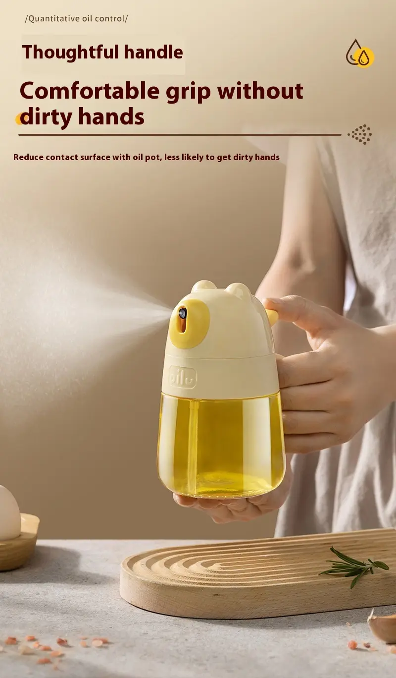 Bear oil spray pot glass kitchen household air fryer oil spray bottle edible oil spray bottle atomized oil tank