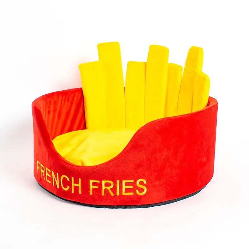 Winter warm French fries cat nest large capacity cat sleep nest removable open pet nest can be cleaned cat villa