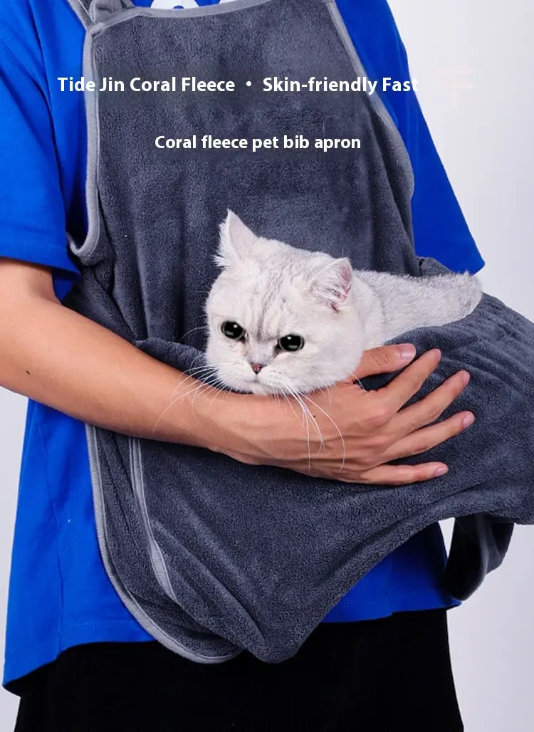 Stroking cats apron arctic velvet super soft cat apron leaking feet holding cat without hair holding cat artifact cat clothes