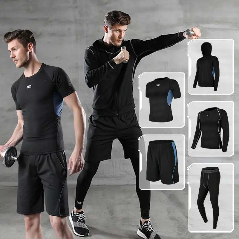 Sports suit men's casual men's fitness wear tight running training pants gym clothing men