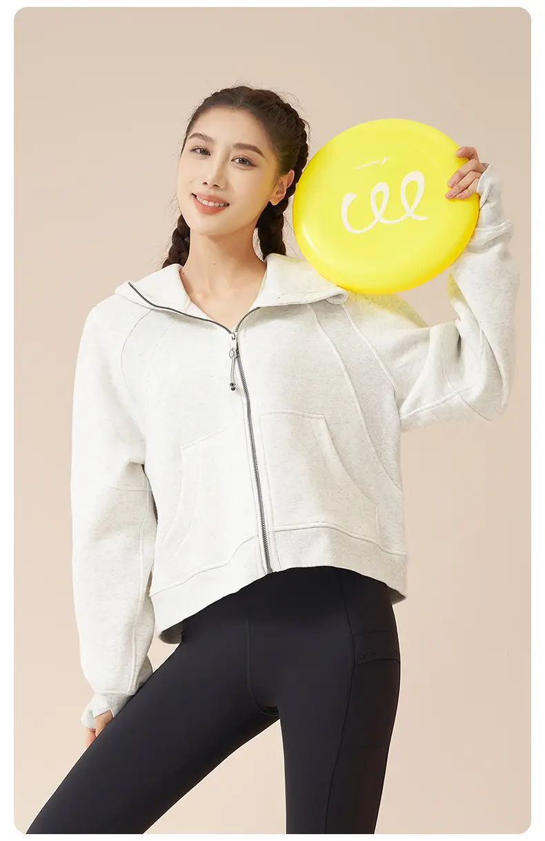 Juyitang autumn and winter new thickened hooded sports sweater women's outdoor loose casual velvet jacket