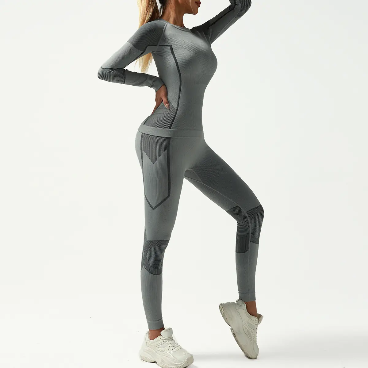 Skiing sportswear thickened tight quick-drying thermal underwear set sport set women gym set women
