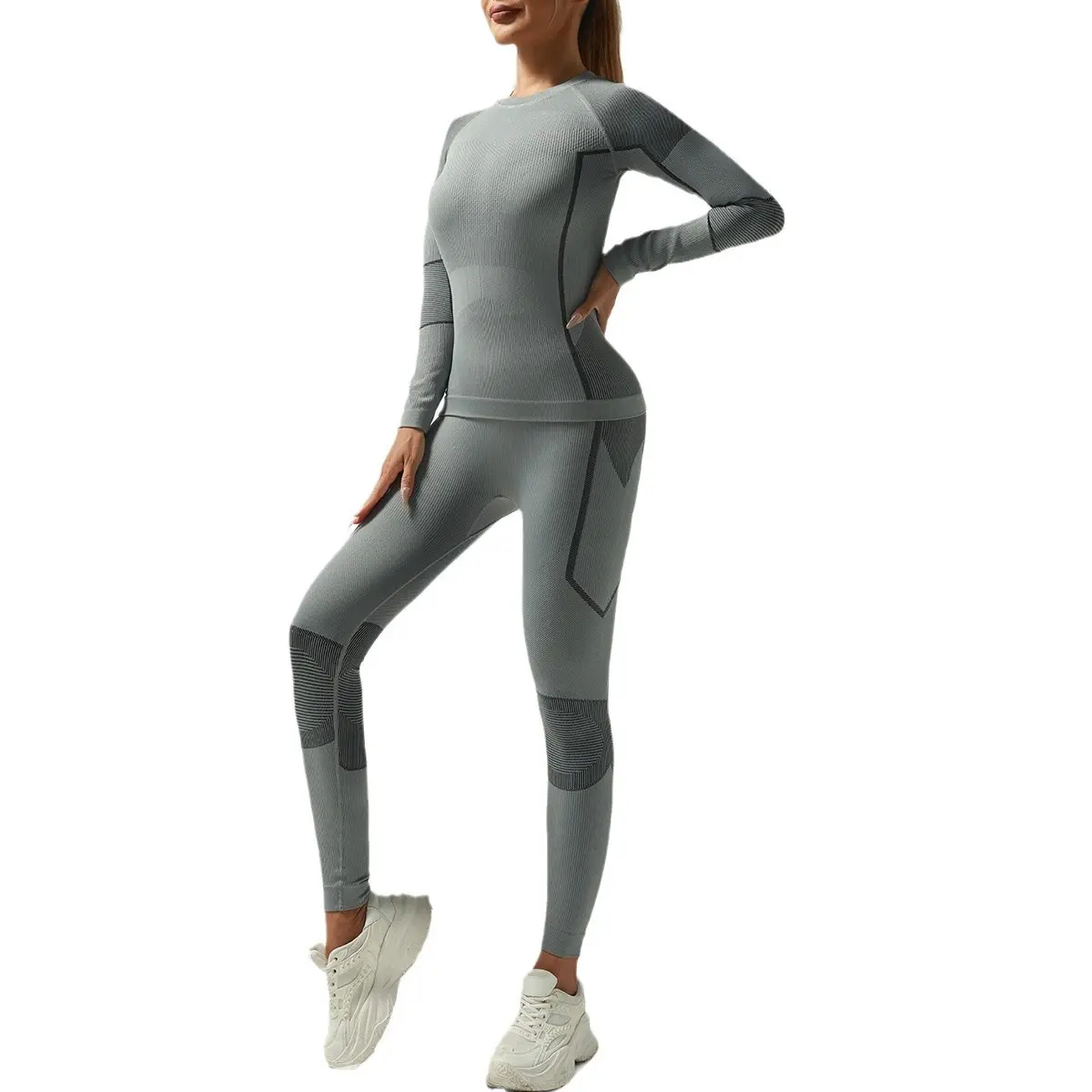 Skiing sportswear thickened tight quick-drying thermal underwear set sport set women gym set women