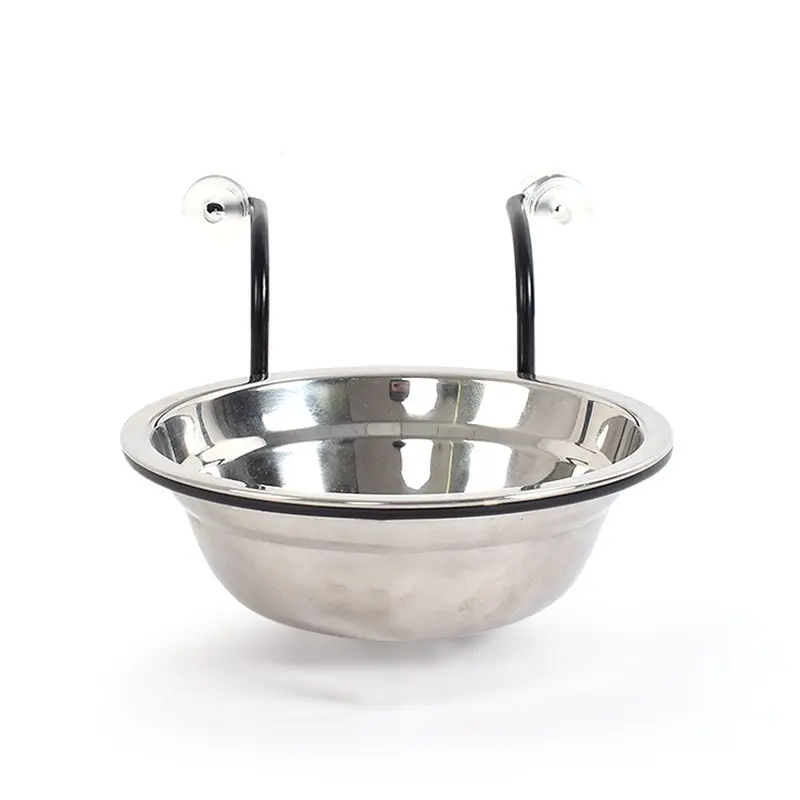 pet stainless steel cat bowl window drop-resistant glass suction cup pet bowl hanging type high temperature resistant cat bowl