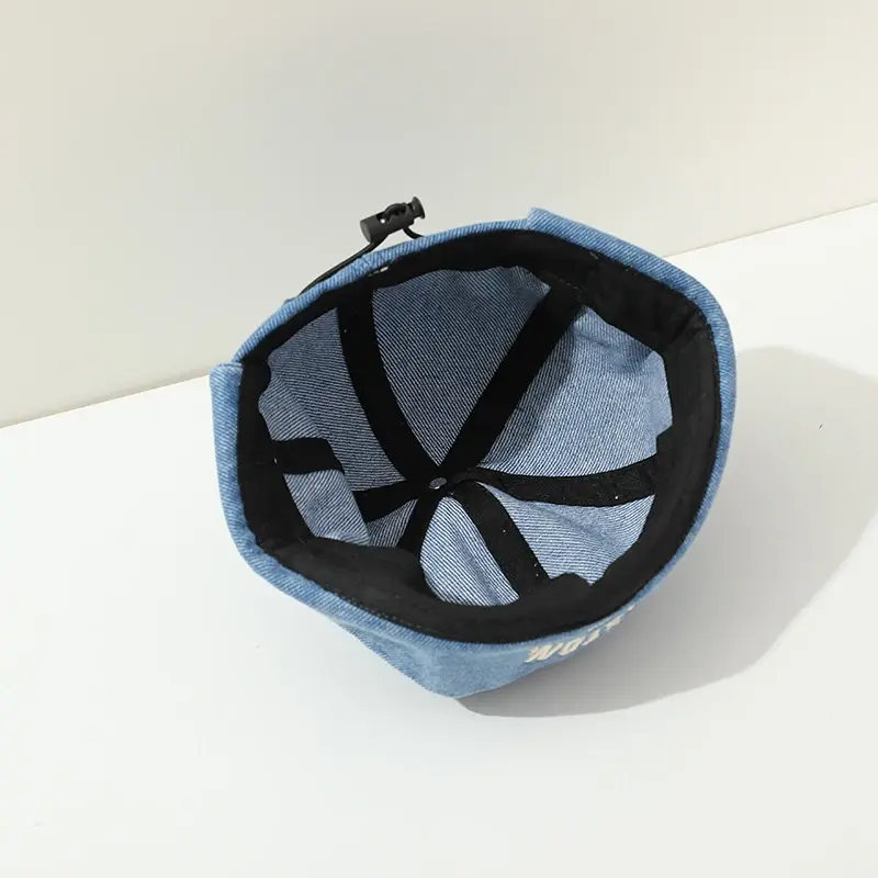 Blue Denim Melon Cap Baby Dome Brimless Hat 1-3Y Children Beanie Drawstring Bonnet Fashion Kids Landlord Hat Hip Hop Docker Caps