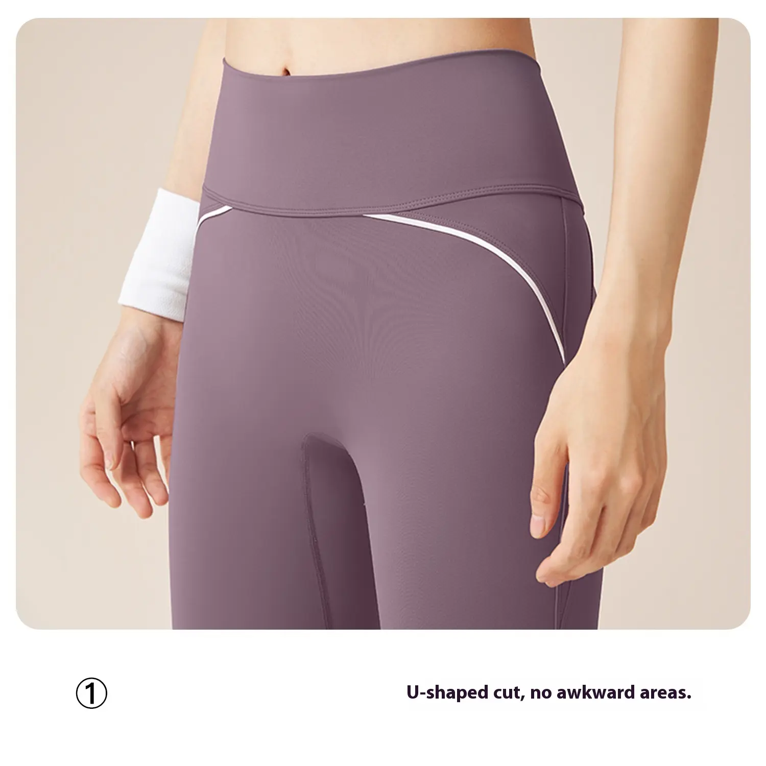 Juyatang line feeling no embarrassment line yoga pants high elastic nude feeling slim fit high waist fitness pants