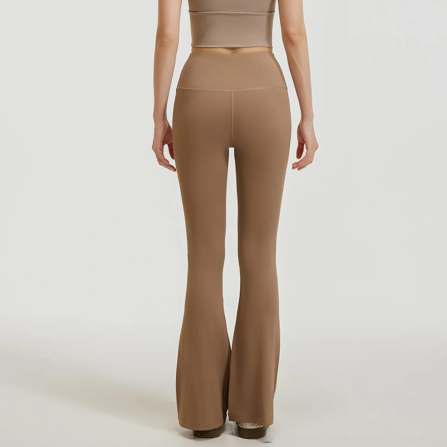 Juyatang summer high waist hip lift flared pants nude yoga pants Pilates sports fitness pants