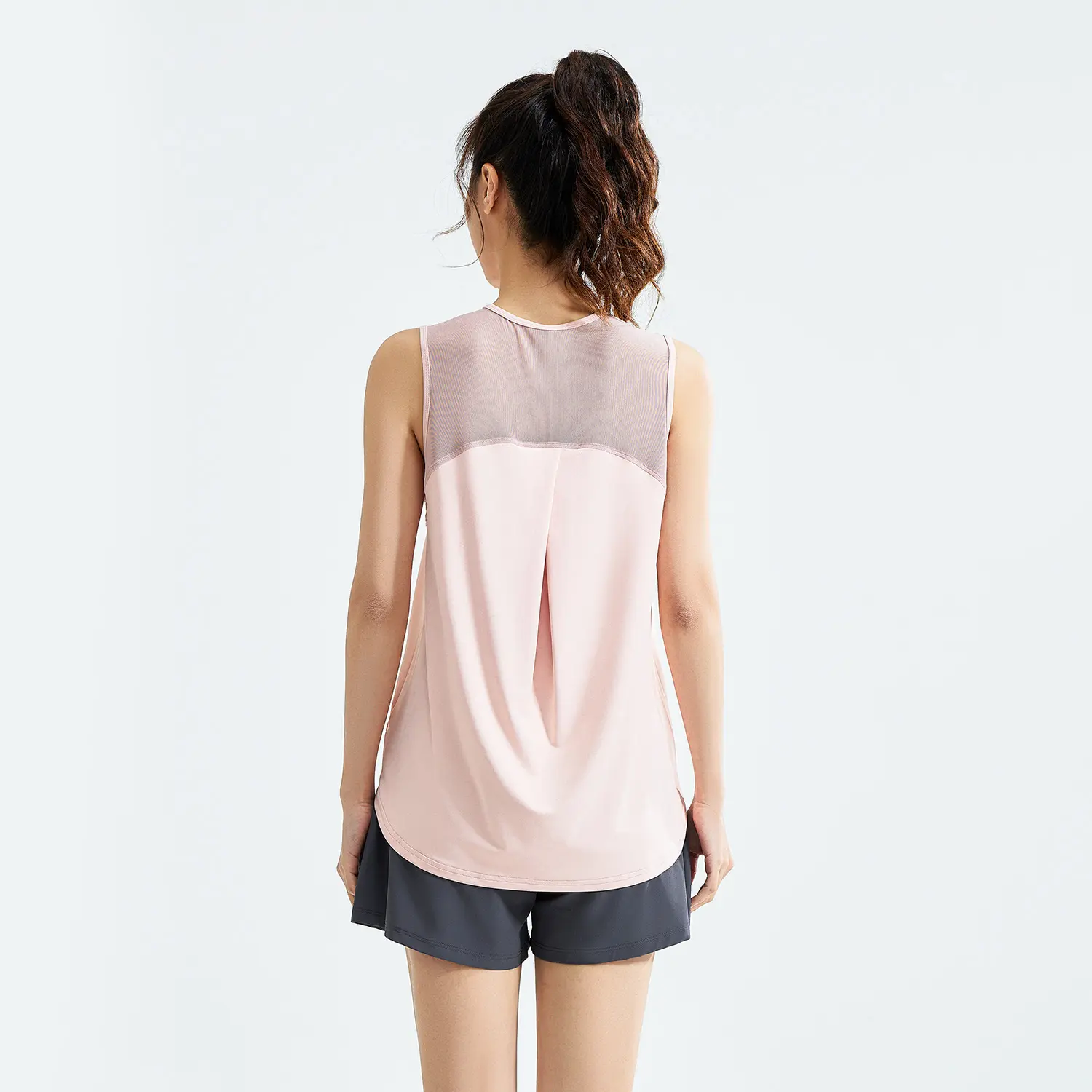 Juyitang casual sports suit loose running mesh beautiful back sleeveless vest blouse shorts sports suit women