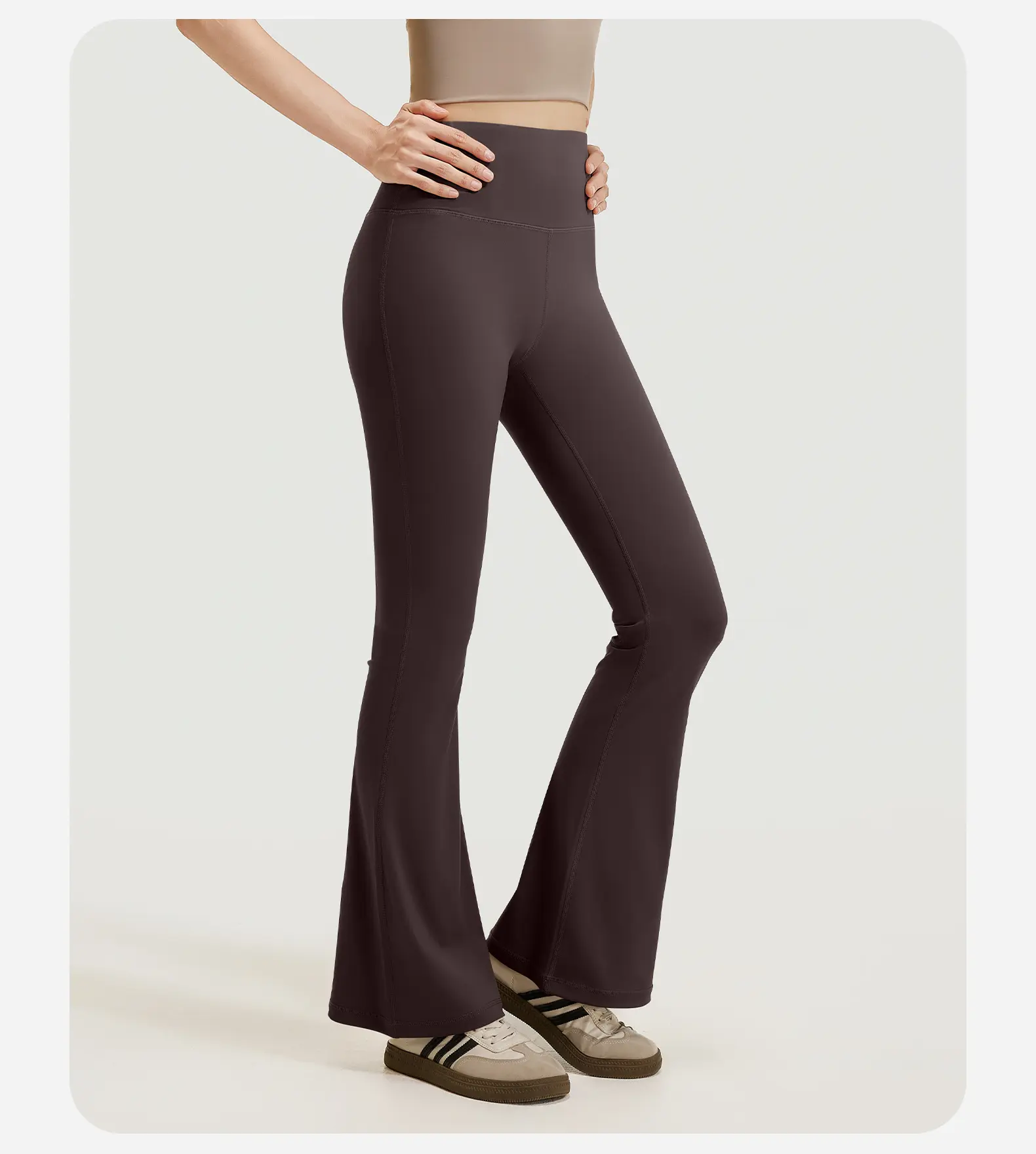 Juyatang summer high waist hip lift flared pants nude yoga pants Pilates sports fitness pants