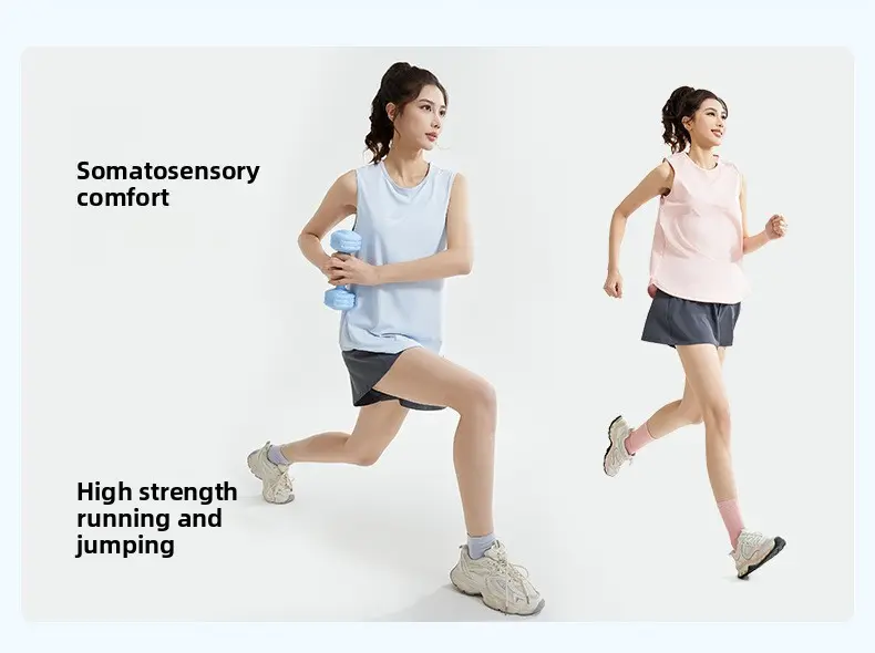 Juyitang casual sports suit loose running mesh beautiful back sleeveless vest blouse shorts sports suit women