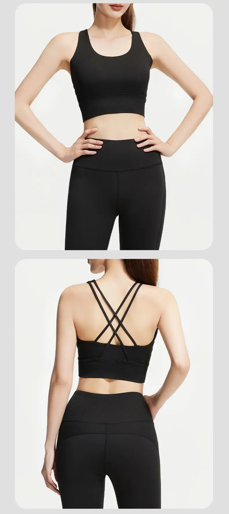 new striped yoga set is shaped, beautiful back, breathable and shockproof, gathering high waist and hip lifting fitness set.