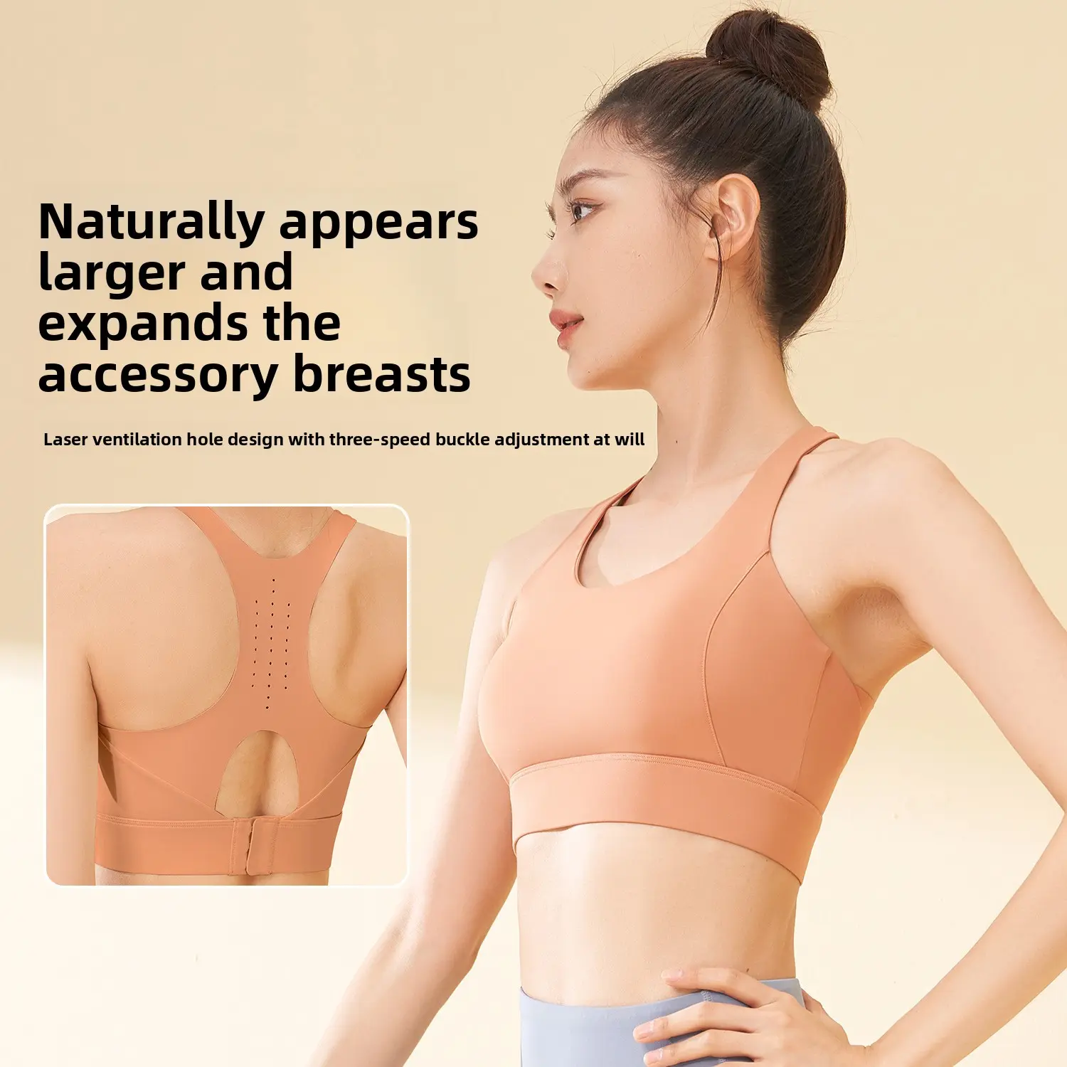 Juyitang High-intensity Anti-shock Sports Bra  Integrated Fixed Cups, Hook-and-eyeClosure, Breathable Sports Underwear for Women
