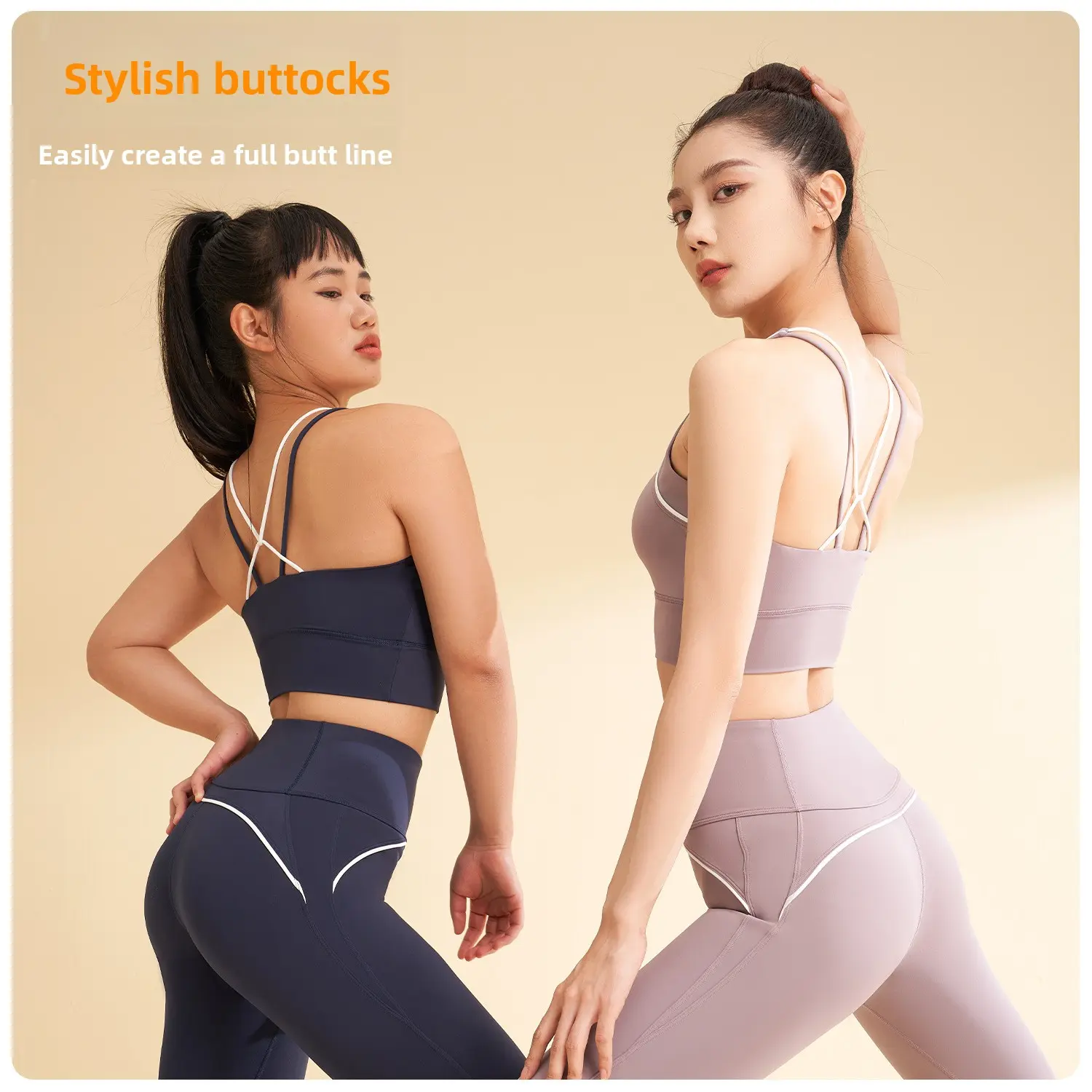 Juyitang yoga set with a slimming design, high-intensity workout wear, highly elastic and breathable yoga clothing.