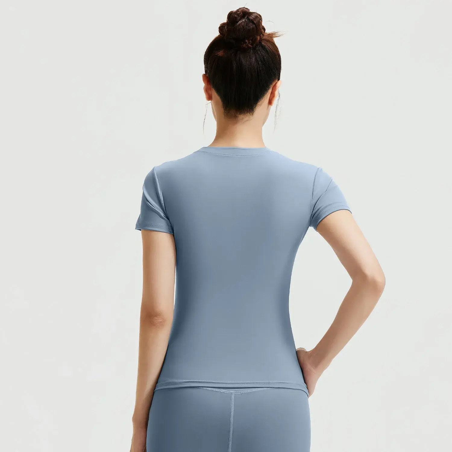 Juyatang Skinny Sportswear Women's Outdoor Running Fitness Training Yoga Clothing Short Sleeves
