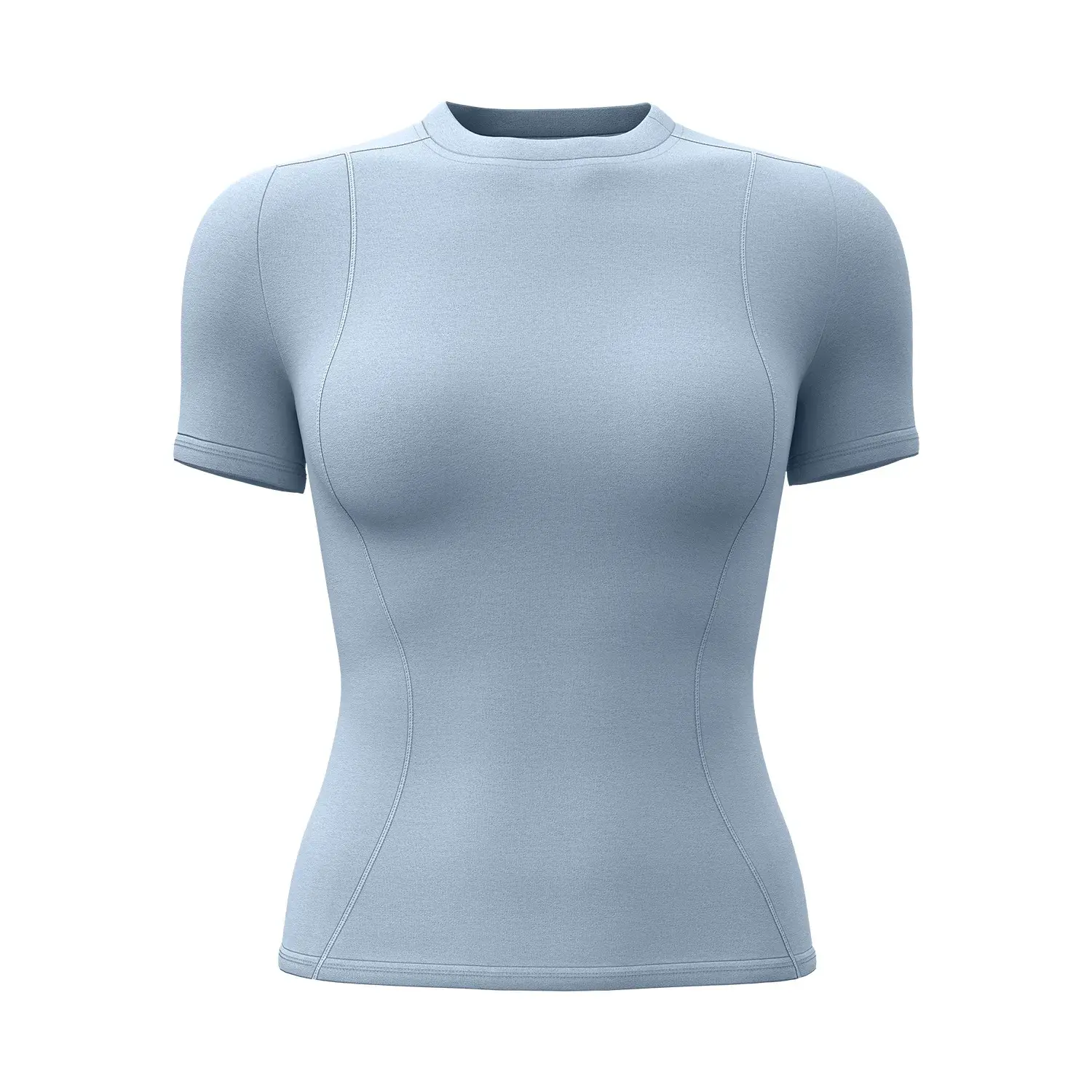 Juyatang Skinny Sportswear Women's Outdoor Running Fitness Training Yoga Clothing Short Sleeves