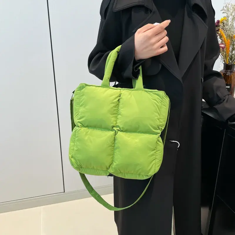 New cotton-padded down bag with cotton shoulder bag crossbody bag women's small square bag lightweight small handbag