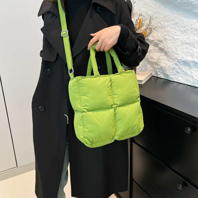 New cotton-padded down bag with cotton shoulder bag crossbody bag women's small square bag lightweight small handbag