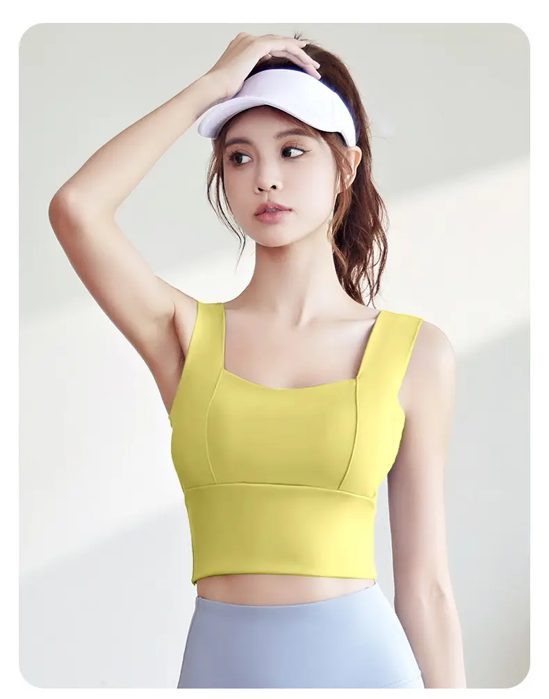 Juyitang Fixed Cup Sports Underwear High Strength Shockproof Gathering Fitness Yoga Vest Bra Women