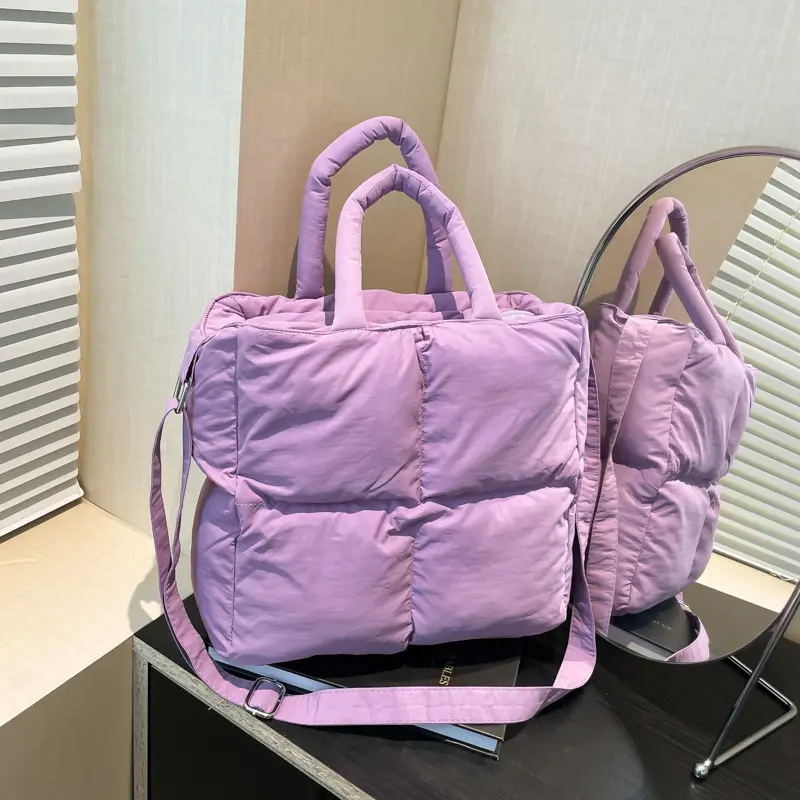New cotton-padded down bag with cotton shoulder bag crossbody bag women's small square bag lightweight small handbag
