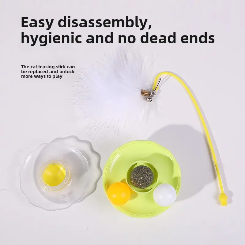 Original tumbler cat toy Self Hi can remove and wash funny cat stick feather bell catmint ball pet supplies