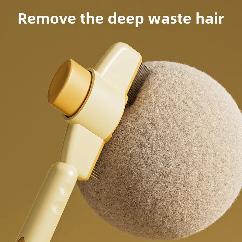 Cat and dog combs clean pet long hair by connecting to a floating hair device comb  dog grooming  pet accessories