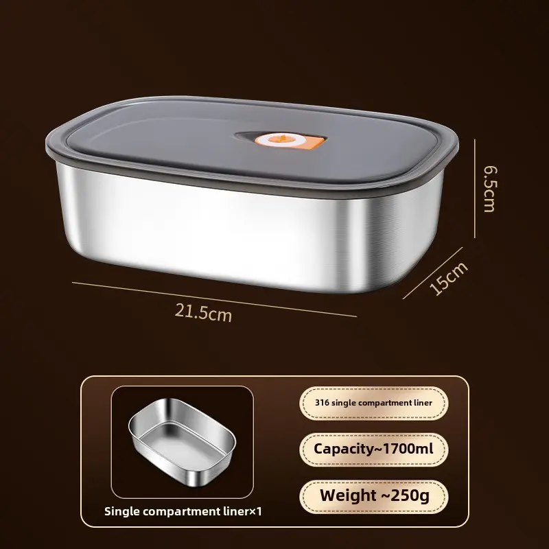 Fresh-keeping box 316 stainless steel lunch box with lid sealed leak-proof lunch box for office workers lunch box